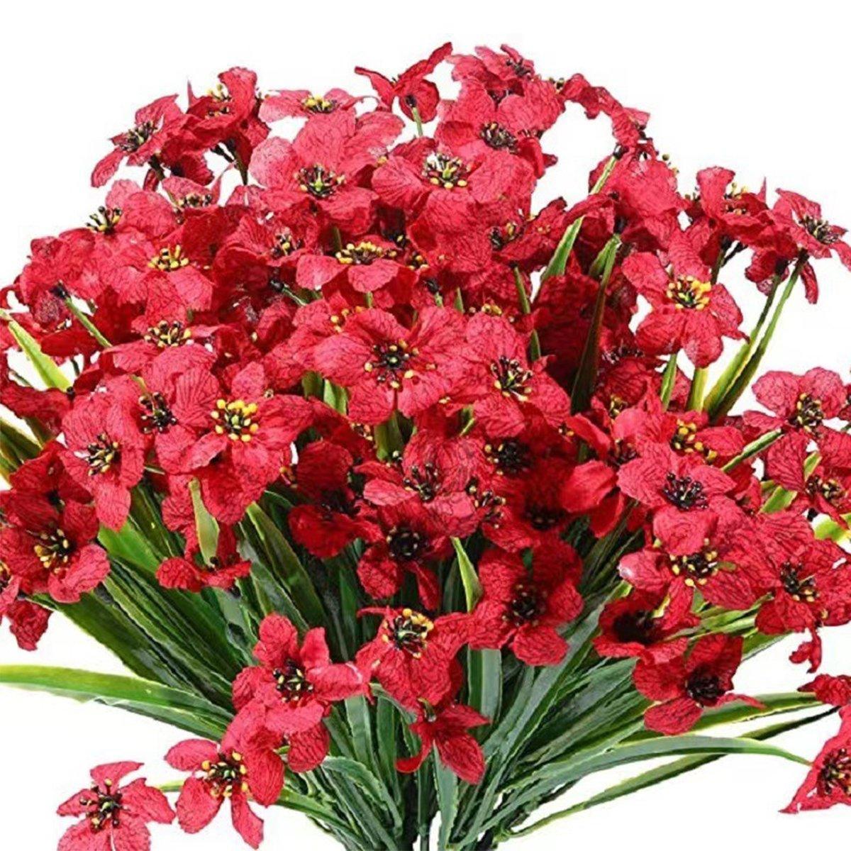 12pcs Artificial Flowers Set for Home Decor Wedding Party Fake Floral Decor - Orange V528-PRIMROSE-12PCS-ORANGE-238078