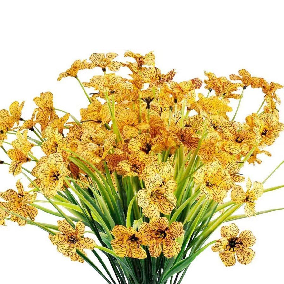 12pcs Artificial Flowers Set for Home Decor Wedding Party Fake Floral Decor - Orange V528-PRIMROSE-12PCS-ORANGE-238078