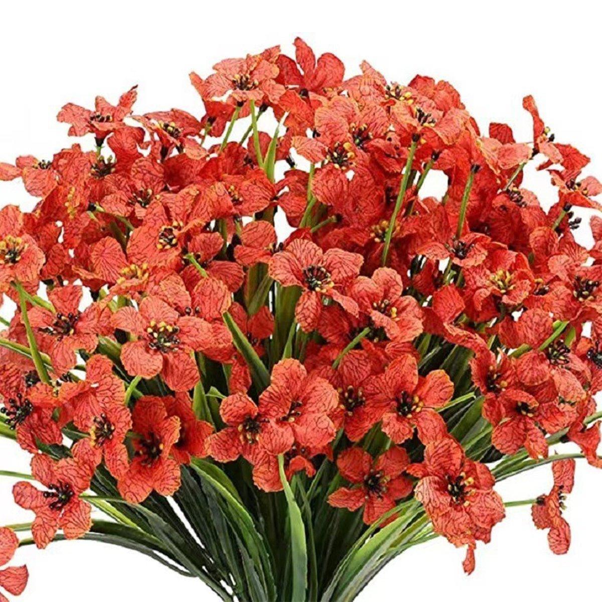 12pcs Artificial Flowers Set for Home Decor Wedding Party Fake Floral Decor - Orange V528-PRIMROSE-12PCS-ORANGE-238078