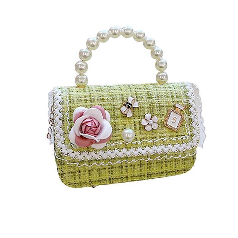 Girls Small Square Princess Handbag Chain Shoulder Bag Messenger Bag - Green V528-PRINCESS-HANDBAG-GREEN-859101