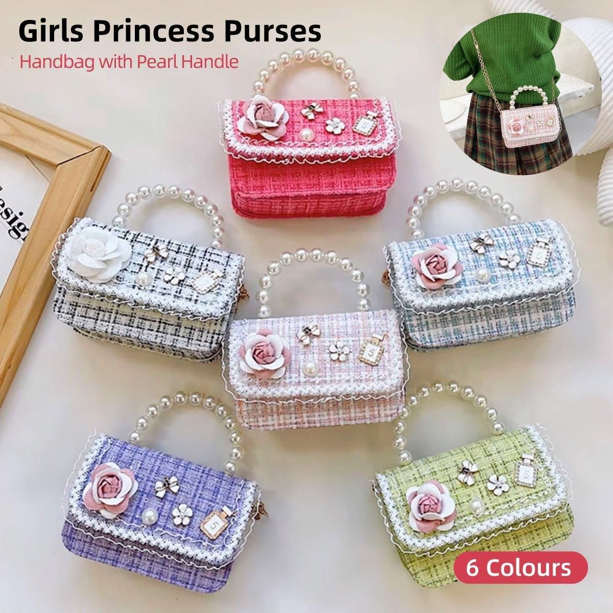Girls Small Square Princess Handbag Chain Shoulder Bag Messenger Bag - Green V528-PRINCESS-HANDBAG-GREEN-859101