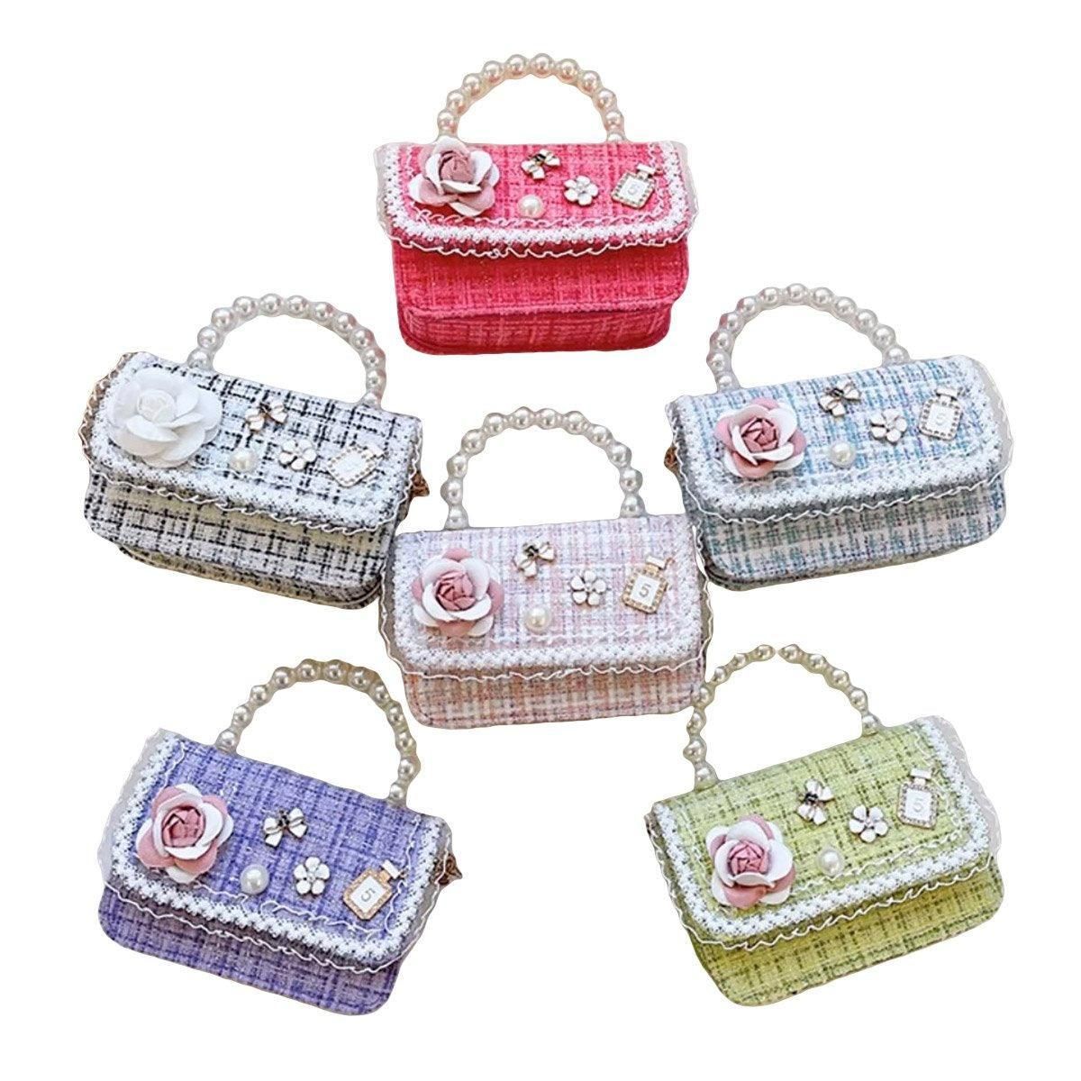Girls Small Square Princess Handbag Chain Shoulder Bag Messenger Bag - Green V528-PRINCESS-HANDBAG-GREEN-859101