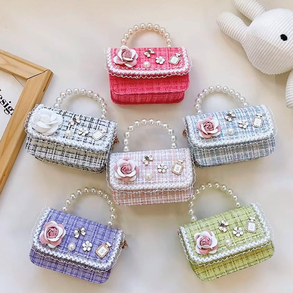 Girls Small Square Princess Handbag Chain Shoulder Bag Messenger Bag - Green V528-PRINCESS-HANDBAG-GREEN-859101
