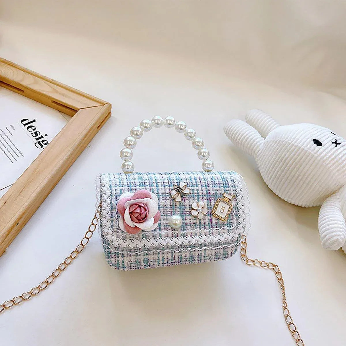 Girls Small Square Princess Handbag Chain Shoulder Bag Messenger Bag - Green V528-PRINCESS-HANDBAG-GREEN-859101