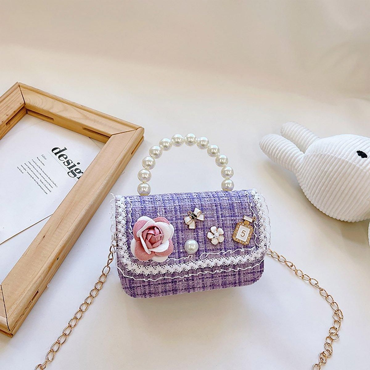 Girls Small Square Princess Handbag Chain Shoulder Bag Messenger Bag - Green V528-PRINCESS-HANDBAG-GREEN-859101