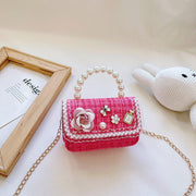 Girls Small Square Princess Handbag Chain Shoulder Bag Messenger Bag - Green V528-PRINCESS-HANDBAG-GREEN-859101