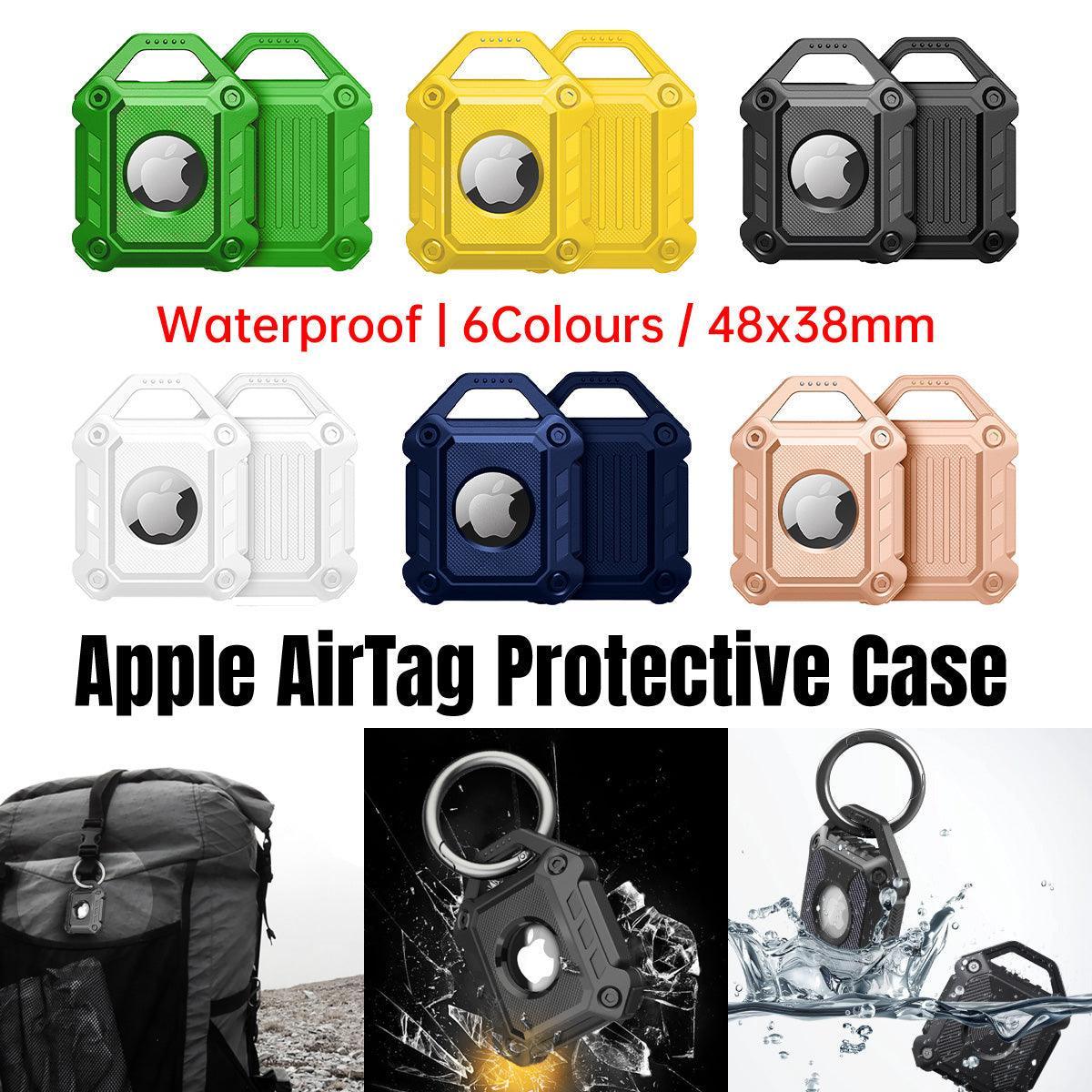 Waterproof Apple AirTag Protective Case TPU Cover Air Tag Tracker Loop Holder - Green V528-PROTECTIVE-COVER-GREEN-105303