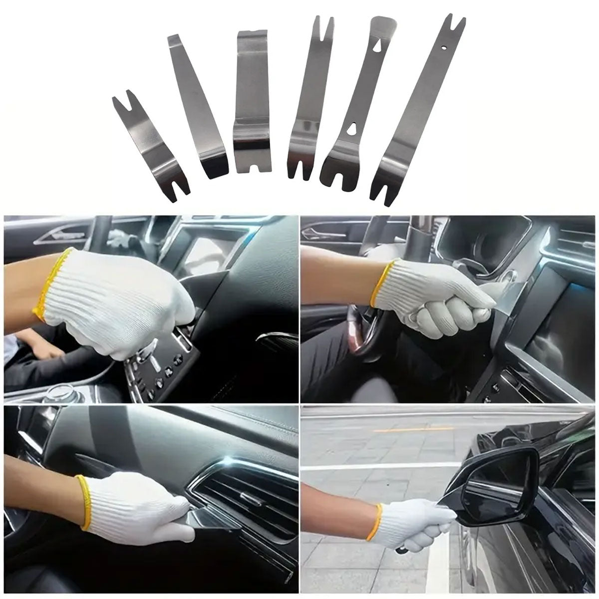 6pcs Pry Bar Tool Set Metal Dismantling Plate Fastener Remover For Car Repair V528-PRY-BAR-6PCS-BLUE-MSD-703690