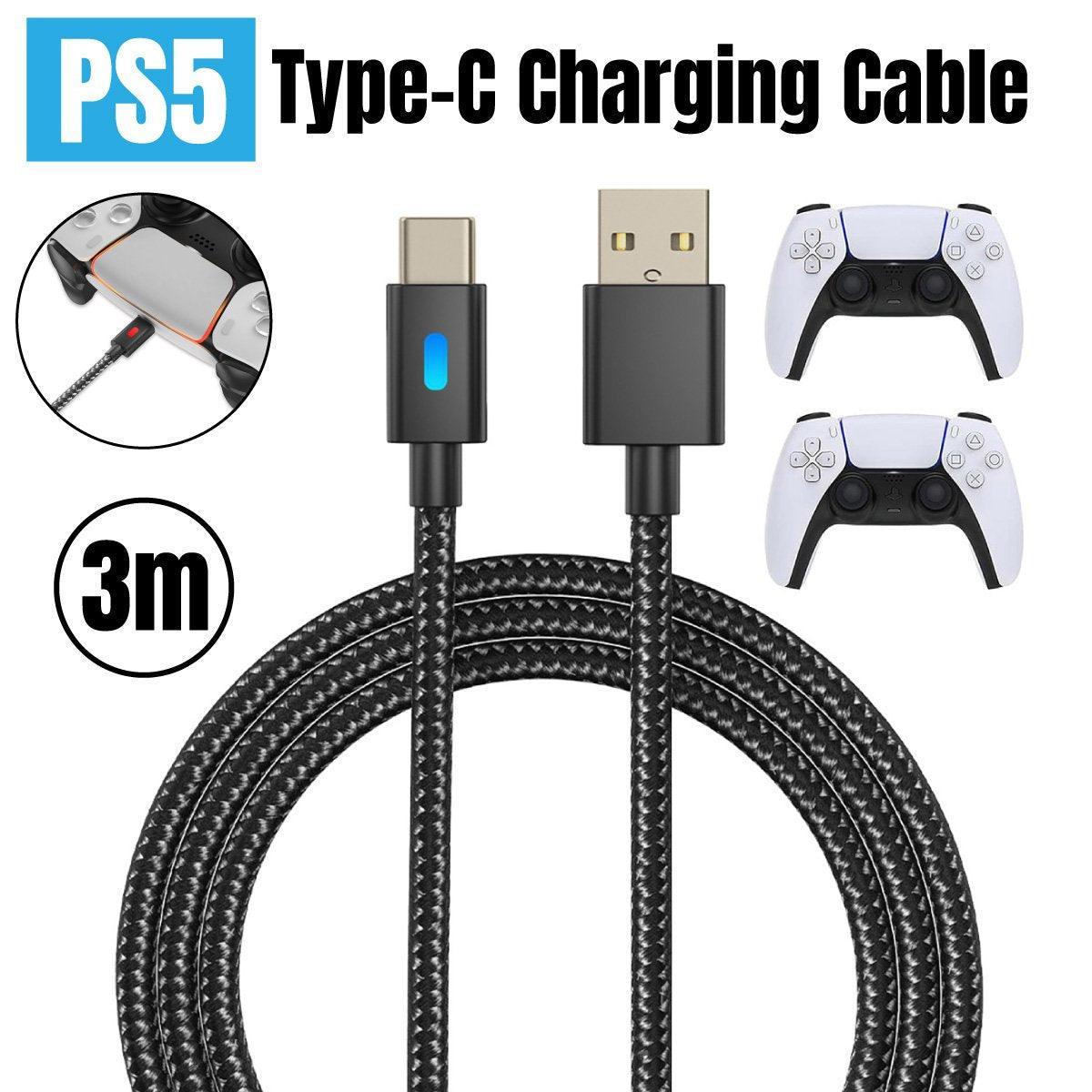 For PS5 Controller 3M USB Type-C Braided Fast Charging Cable for PS5 NS PRO V528-PS5CONTROLLERCABLE-3M-638775