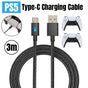 For PS5 Controller 3M USB Type-C Braided Fast Charging Cable for PS5 NS PRO V528-PS5CONTROLLERCABLE-3M-638775