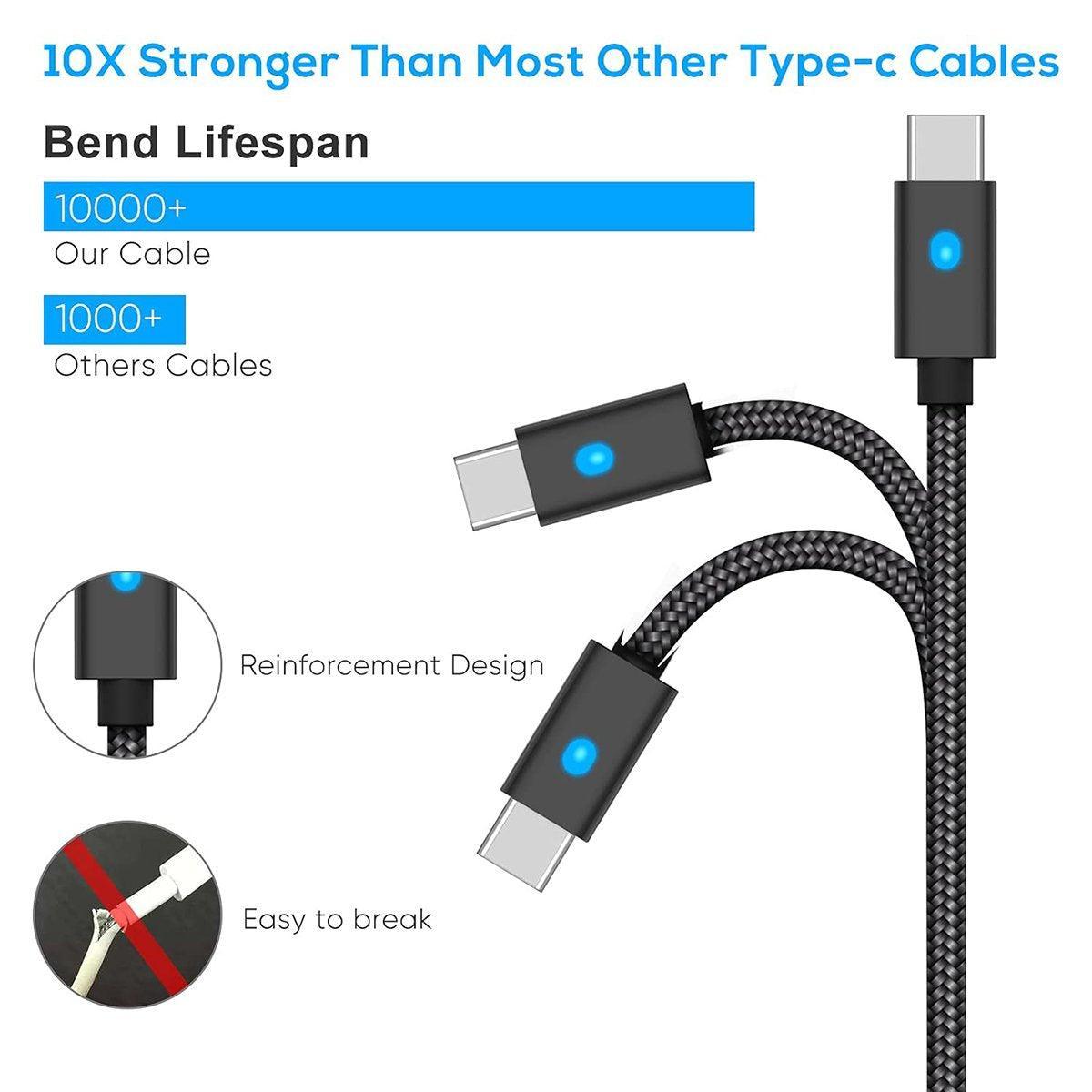 For PS5 Controller 3M USB Type-C Braided Fast Charging Cable for PS5 NS PRO V528-PS5CONTROLLERCABLE-3M-638775