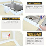 Kitchen Bathroom Sink Sealing Strip Waterproof Tape 3.2M White Easy to Clean White - 22mm*3.2m V528-PSENDLETYPE-22MM-3-2M82137