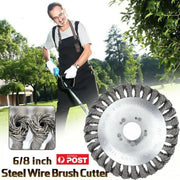 6/8inch Weed Brush Steel Wire Trimmer Wheel Garden Lawnmower Head Tool Grass Cutter - 8'' V528-PSIZE-826099