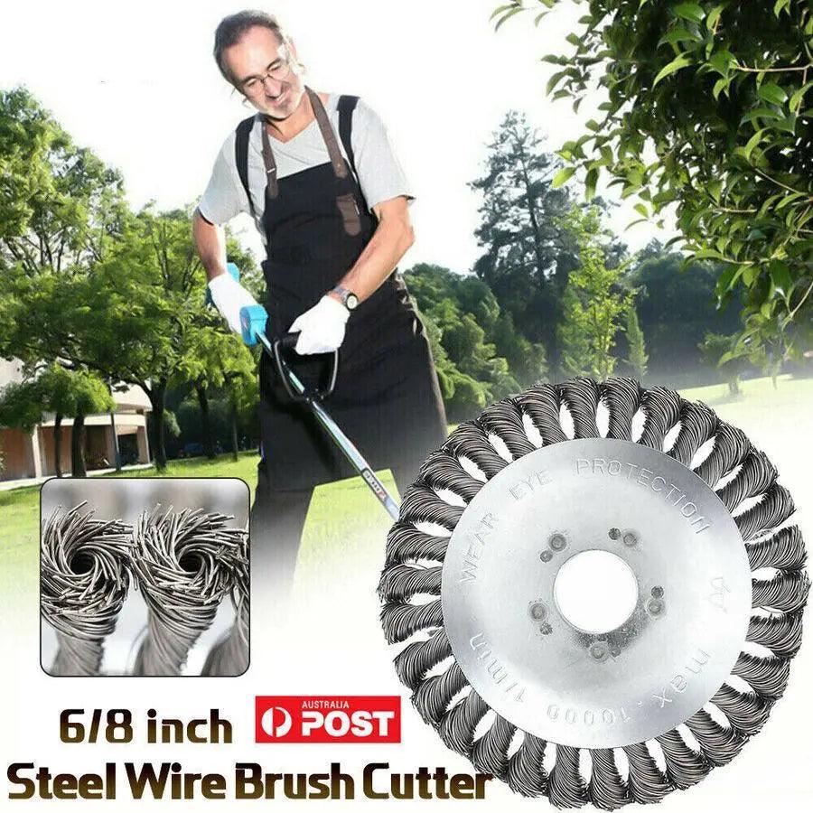 6/8inch Weed Brush Steel Wire Trimmer Wheel Garden Lawnmower Head Tool Grass Cutter - 8'' V528-PSIZE-826099