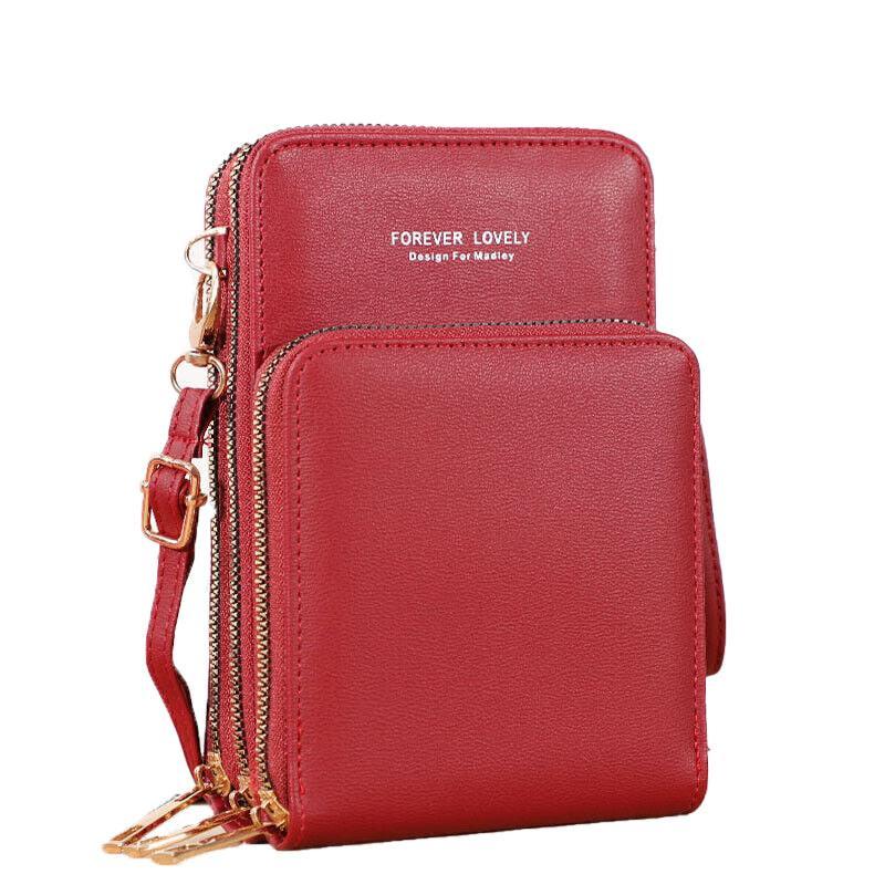 Women Crossbody Phone Purse Touch Screen Bag Rfid Blocking Wallet Shoulder Strap - Dark Pink V528-PSMALLBAG-DARKPINK35832