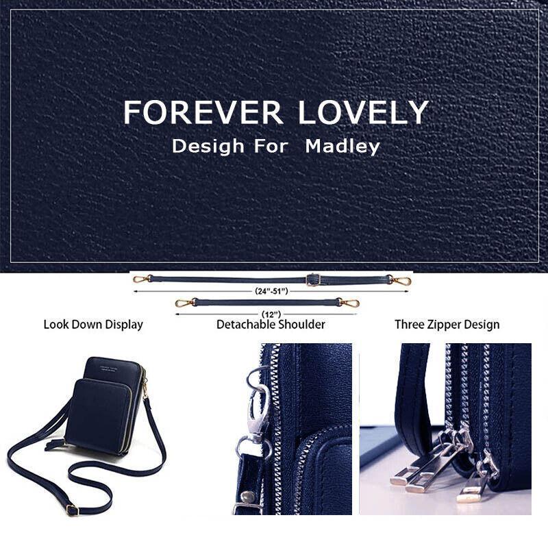Women Crossbody Phone Purse Touch Screen Bag Rfid Blocking Wallet Shoulder Strap - Grey V528-PSMALLBAGGRCOLOUR-GREY85446