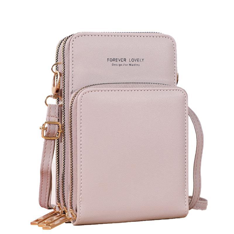 Women Crossbody Phone Purse Touch Screen Bag Rfid Blocking Wallet Shoulder Strap - Pink V528-PSMALLBAGPICOLOUR-PINK59804