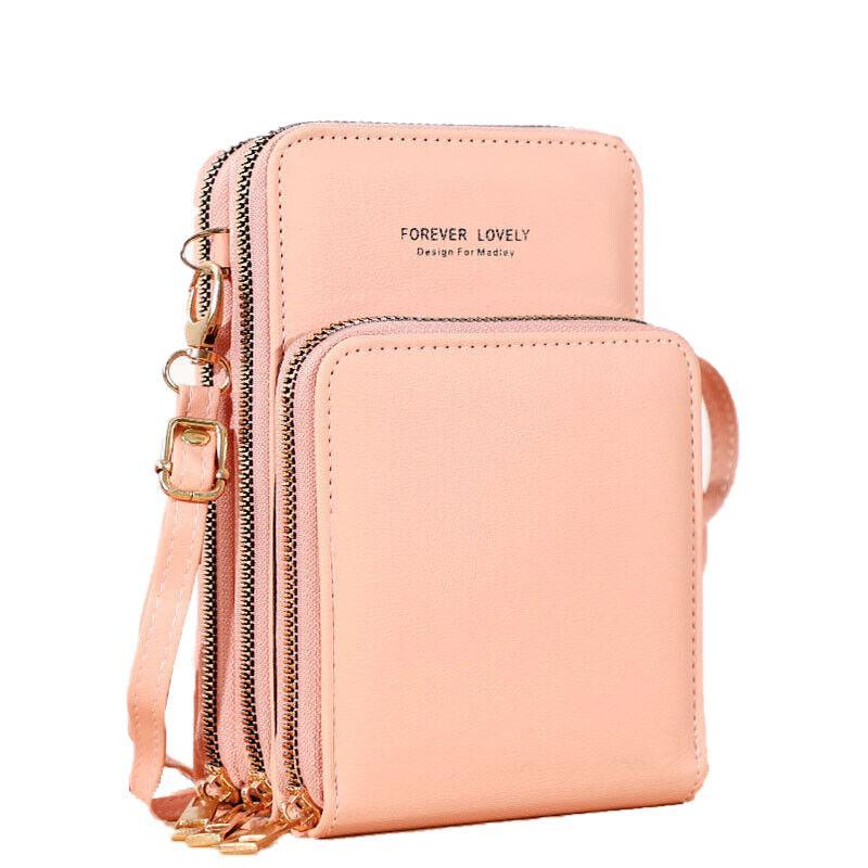 Women Crossbody Phone Purse Touch Screen Bag Rfid Blocking Wallet Shoulder Strap - Red V528-PSMALLBAGRECOLOUR-RED55244