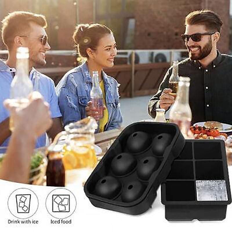 Large Ice Cube Tray Ball Maker Big Silicone Mold Sphere Whiskey Round Mould - Circular 4 grid V528-PSTYLE-CIRCULAR4GRID39635