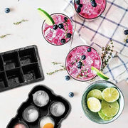 Large Ice Cube Tray Ball Maker Big Silicone Mold Sphere Whiskey Round Mould - Circular 4 grid V528-PSTYLE-CIRCULAR4GRID39635