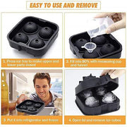 Large Ice Cube Tray Ball Maker Big Silicone Mold Sphere Whiskey Round Mould - Circular 6 grid V528-PSTYLE-CIRCULAR6GRID57744