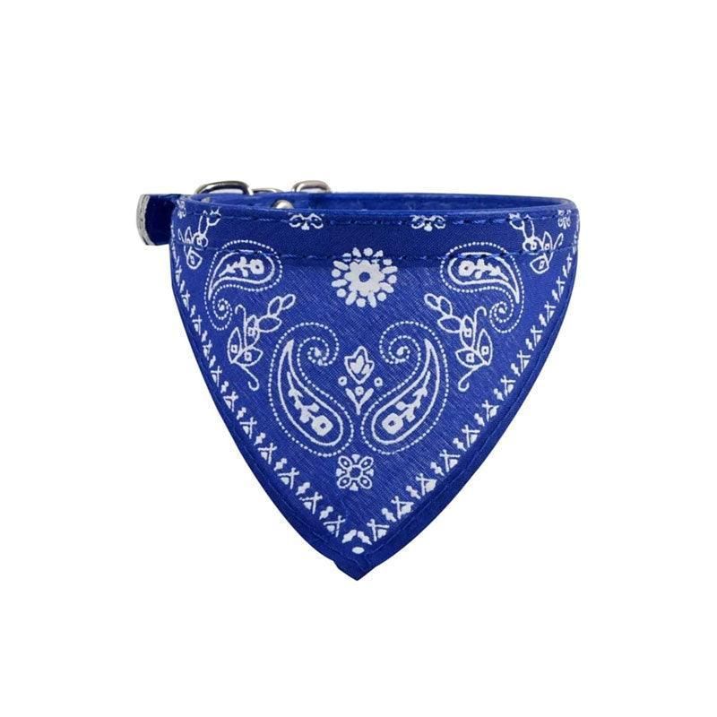 Adjustable Bandana Collar with Bell for Small Dogs and Cats Triangle Scarf Style - Blue V528-PUCOLLAR-BLUE-21756