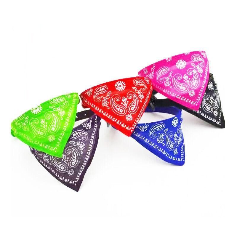 Adjustable Bandana Collar with Bell for Small Dogs and Cats Triangle Scarf Style - Red V528-PUCOLLAR-RED-75313