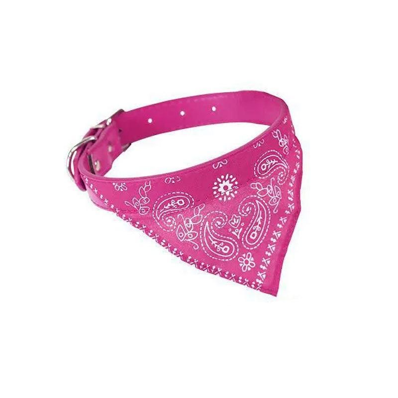 Adjustable Bandana Collar with Bell for Small Dogs and Cats Triangle Scarf Style - Rose Red V528-PUCOLLAR-ROSERED-21610
