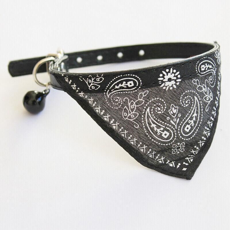 Adjustable Bandana Collar with Bell for Small Dogs and Cats Triangle Scarf Style - Rose Red V528-PUCOLLAR-ROSERED-21610