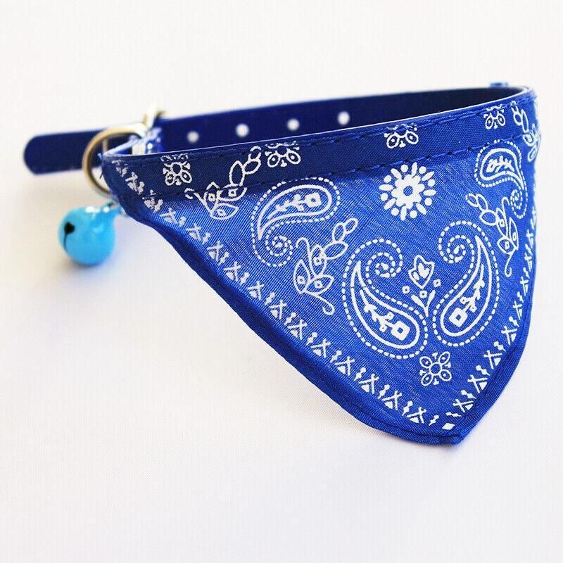Adjustable Bandana Collar with Bell for Small Dogs and Cats Triangle Scarf Style - Rose Red V528-PUCOLLAR-ROSERED-21610