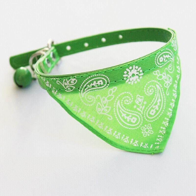 Adjustable Bandana Collar with Bell for Small Dogs and Cats Triangle Scarf Style - Rose Red V528-PUCOLLAR-ROSERED-21610