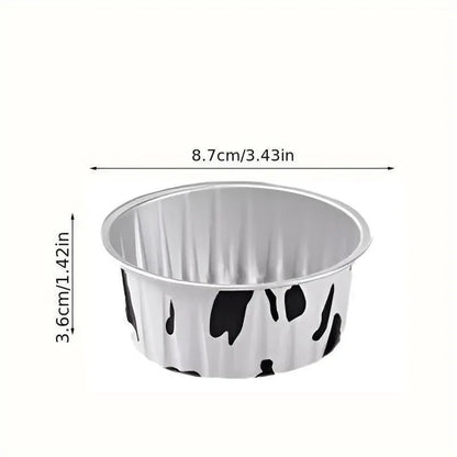 100Pcs Cake Tools Pudding Cake Aluminum Foil Baking Cups Cupcake Cup with Lids - 100pcs-Blue V528-PUDDING-CUP-100PCS-BLUE-656752
