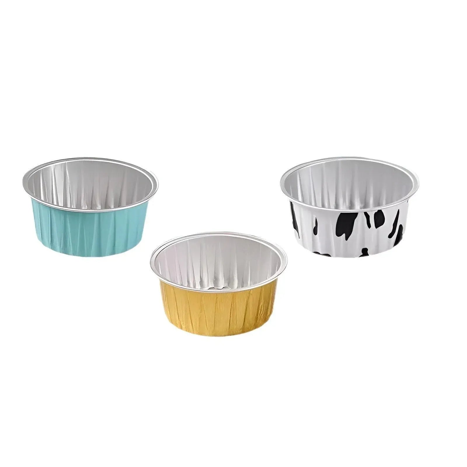 100Pcs Cake Tools Pudding Cake Aluminum Foil Baking Cups Cupcake Cup with Lids - 100pcs-Cow V528-PUDDING-CUP-100PCS-COW-925952