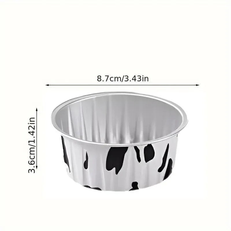 100Pcs Cake Tools Pudding Cake Aluminum Foil Baking Cups Cupcake Cup with Lids - 100pcs-Cow V528-PUDDING-CUP-100PCS-COW-925952
