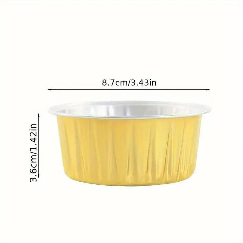 100Pcs Cake Tools Pudding Cake Aluminum Foil Baking Cups Cupcake Cup with Lids - 100pcs-Cow V528-PUDDING-CUP-100PCS-COW-925952