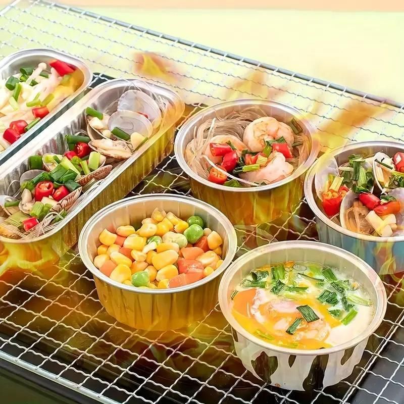 100Pcs Cake Tools Pudding Cake Aluminum Foil Baking Cups Cupcake Cup with Lids - 100pcs-Cow V528-PUDDING-CUP-100PCS-COW-925952
