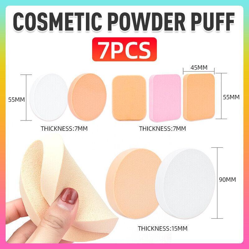 7PCS Puff Air-Cushion Makeup Sponge Smooth Puff Beauty Tools Wet Dry Dual Use V528-PUFF-7PCS-597214