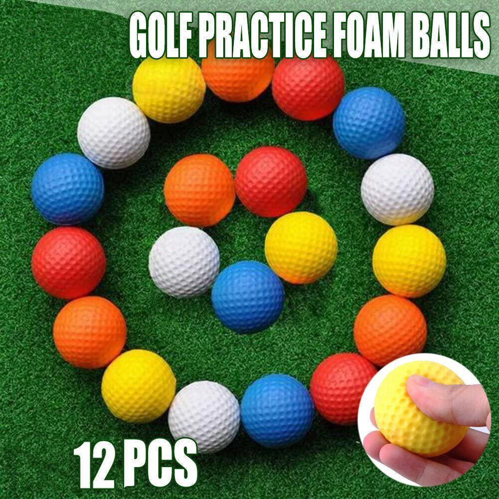 Indoor Outdoor Golf Training Foam Balls 12 Pack PU Soft Practice Accessories - Orange V528-PUGOLF-12PCS-ORANGE-86279