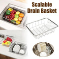 Stainless Steel Sink Draining Basket Telescopic Dish Rack Kitchen Storage Holder V528-PULL-BASKET-743025