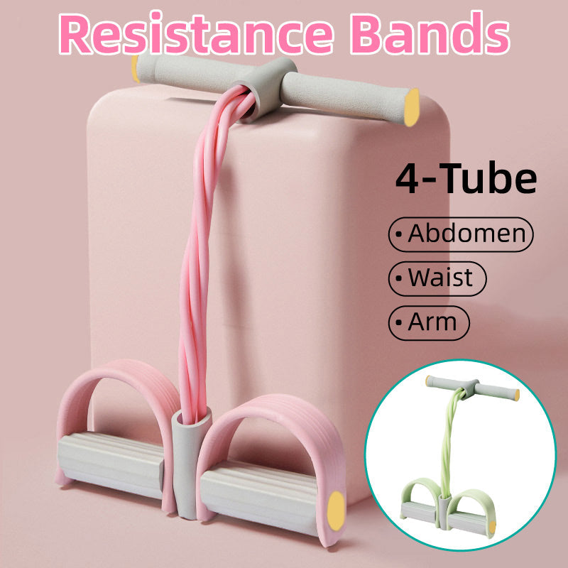 Multifunctional Foot Pedal Resistance Band Home Fitness Pulling Rope Exerciser - Pink V528-PULLER-PINK-809219