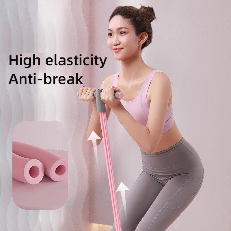 Multifunctional Foot Pedal Resistance Band Home Fitness Pulling Rope Exerciser - Pink V528-PULLER-PINK-809219