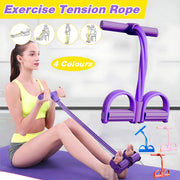 Multi-Function Exercise Tension Rope Foot Pedal Resistance Fitness Pull Bands - Pink V528-PULLROPE-PINK-26118