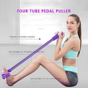 Multi-Function Exercise Tension Rope Foot Pedal Resistance Fitness Pull Bands - Pink V528-PULLROPE-PINK-26118