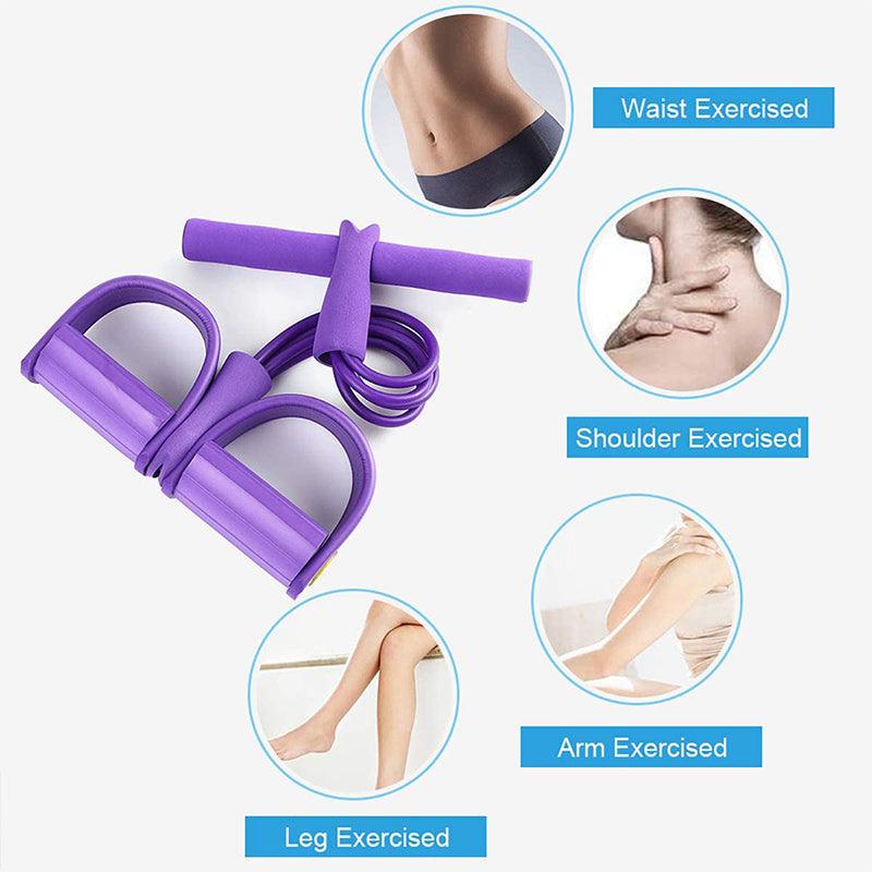 Multi-Function Exercise Tension Rope Foot Pedal Resistance Fitness Pull Bands - Pink V528-PULLROPE-PINK-26118