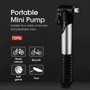 Aluminium Mini Bicycle Air Pump Bike Hand Ball Inflator Portable Cycling Tyre V528-PUMP-BLACK-462292
