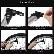 Aluminium Mini Bicycle Air Pump Bike Hand Ball Inflator Portable Cycling Tyre V528-PUMP-BLACK-462292