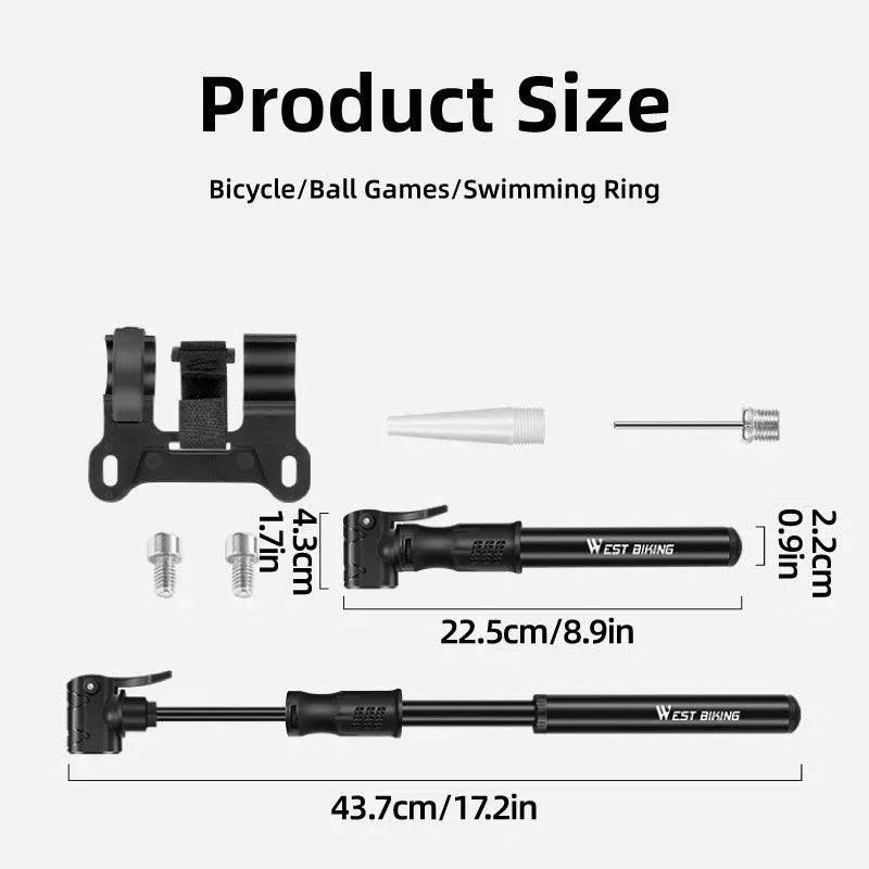 Portable Bicycle Pump Mini Inflatable Tube Pump Tire Inflator for Bike Cycling - Black V528-PUMP-BLACK-636015
