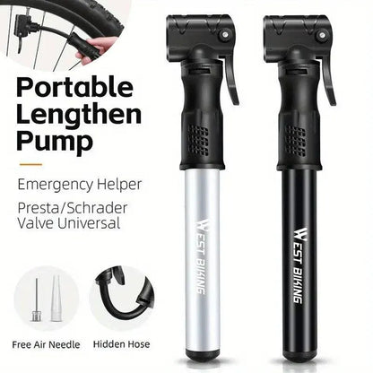 Portable Bicycle Pump Mini Inflatable Tube Pump Tire Inflator for Bike Cycling - Silver V528-PUMP-SILVER-755518