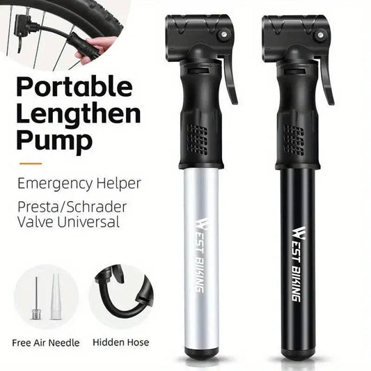 Portable Bicycle Pump Mini Inflatable Tube Pump Tire Inflator for Bike Cycling - Silver V528-PUMP-SILVER-755518