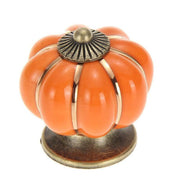 Pumpkin Ceramic Vintage Door Knobs Cabinet Drawer Cupboard Kitchen Pull Handle V528-PUMPKIN-BLACK-35780